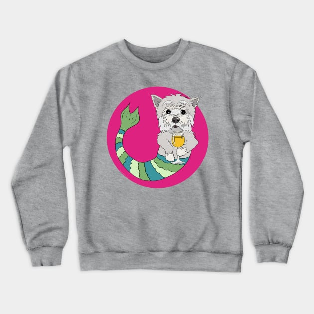 Abby the Westie Mermutt Crewneck Sweatshirt by abrushwithhumor